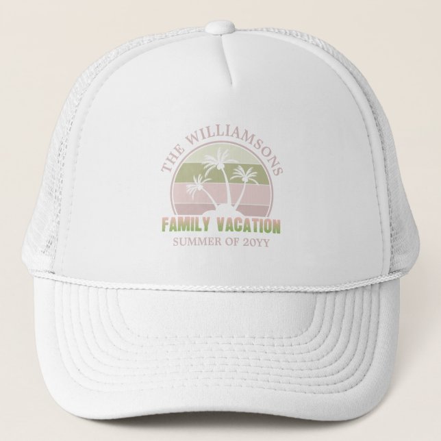 Gorra De Camionero Playa tropical de vacaciones para familias persona (Anverso)