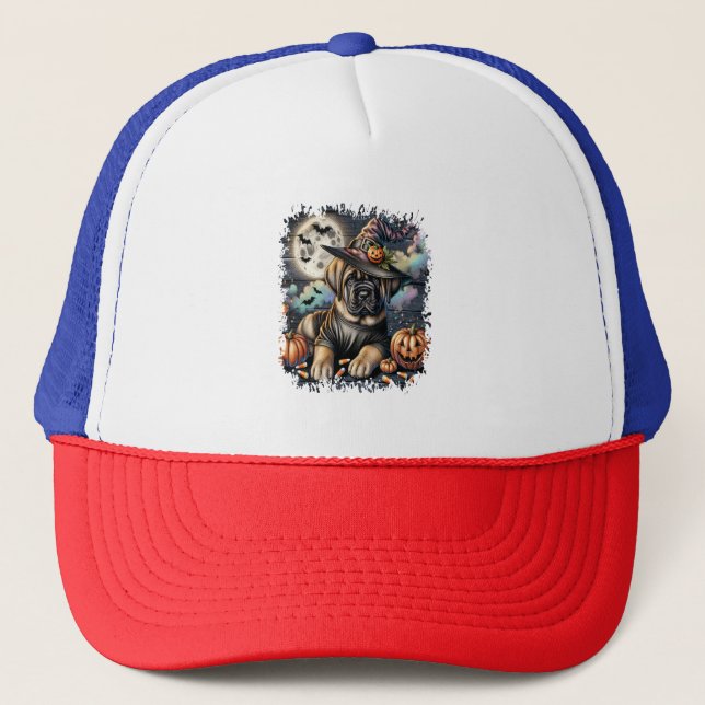 Gorra De Camionero Plaza Mastiff Dog Halloween (Anverso)