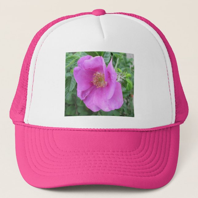 Gorra De Camionero Pluma de playa rosada Rosa (Anverso)