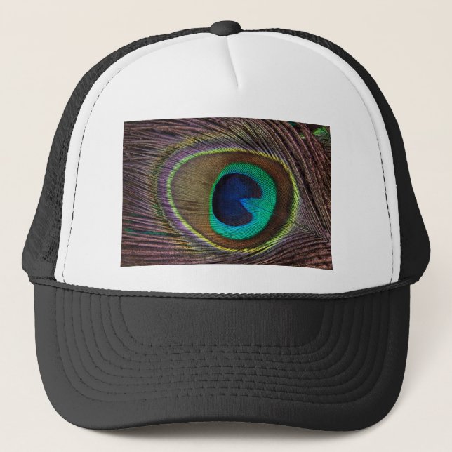 Gorra De Camionero plumas de pavo real (Anverso)