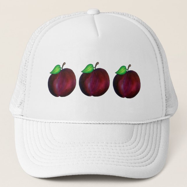 Gorra De Camionero Plumas Ripe Verano Pluma Púrpura Fruta Impresión (Anverso)