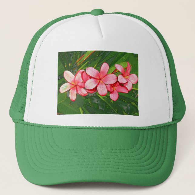 Gorra De Camionero Plumerias rosadas (Anverso)