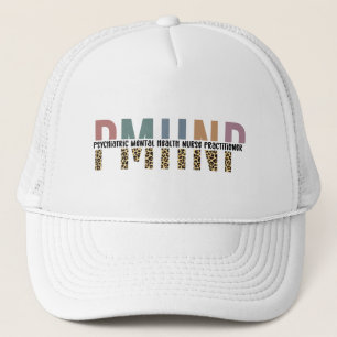 Gorra De Camionero PMHNP Leopard Print Psiquiátrica Mental Health NP