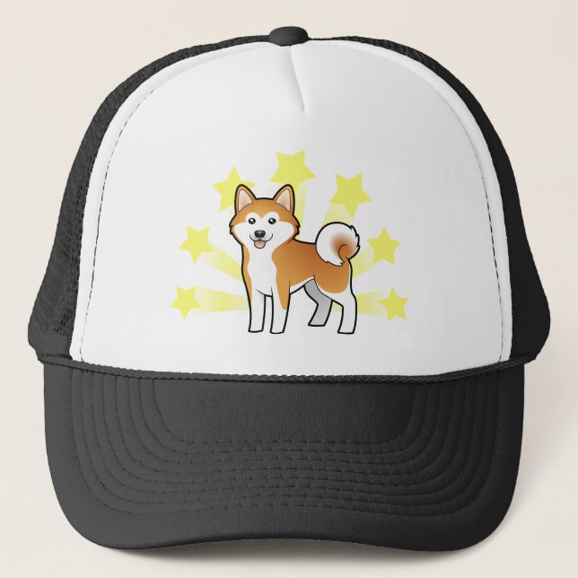 Gorra De Camionero Poca estrella Akita Inu/Shiba Inu (Anverso)
