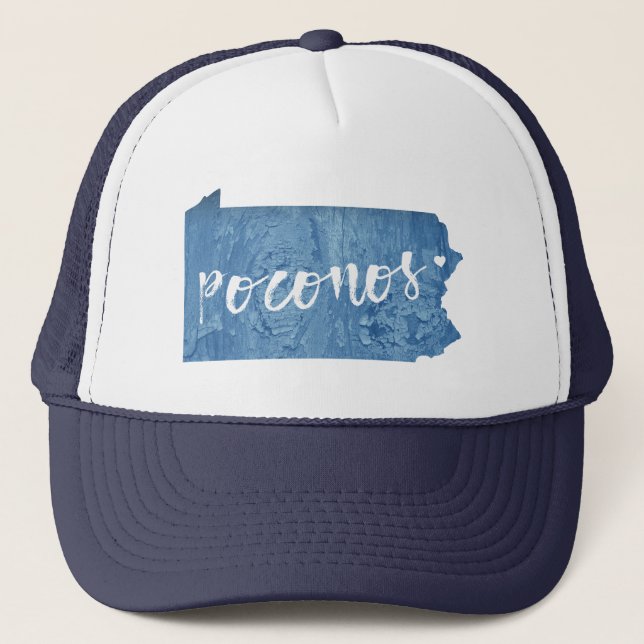 Gorra De Camionero Poconos, grano de madera de Pensilvania (Anverso)