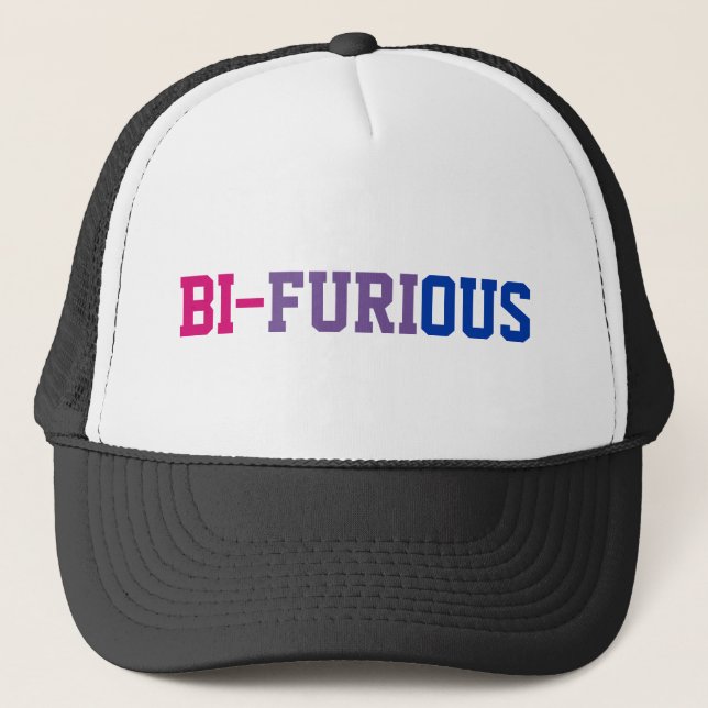 Gorra De Camionero Poder bisexual LGBT "BI-Furioso" (Anverso)
