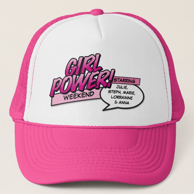 Gorra De Camionero Poder de Chica Personalizado Fin de Semana de Chic (Anverso)