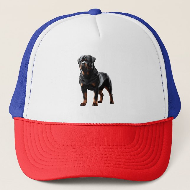 Gorra De Camionero Poderosa Stance Rottweiler - Perro audaz de cuerpo (Anverso)