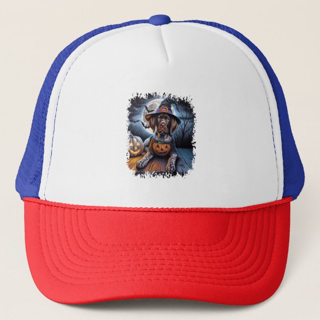 Gorra De Camionero Pointer Dog Halloween Square (Anverso)