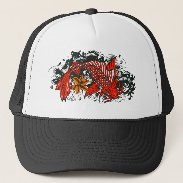 Gorra De Camionero Poisson koi tattoo old school fish (Anverso)