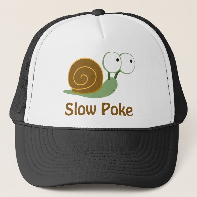 Gorra De Camionero Poke lento - Caracol verde y marrón (Anverso)