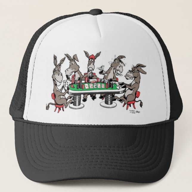 Gorra De Camionero Póker del play'in de los burros (Anverso)