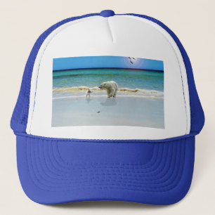 Gorra De Camionero Polar Bear Meets Jack Russell, Truckers Hat