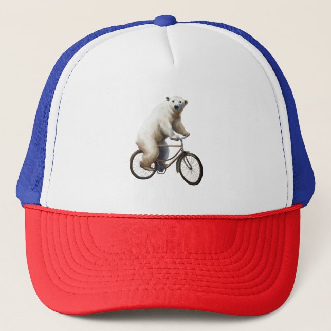 Gorra De Camionero Polar Bear On Bicycle (Anverso)