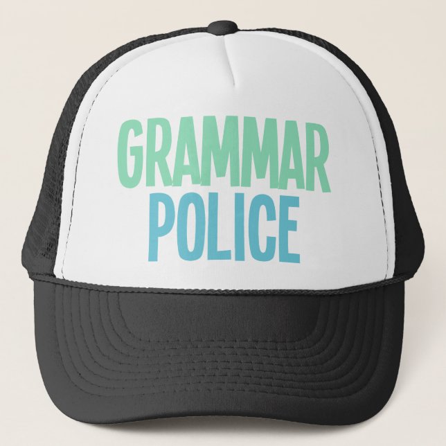 Gorra De Camionero Policía de la gramática (Anverso)