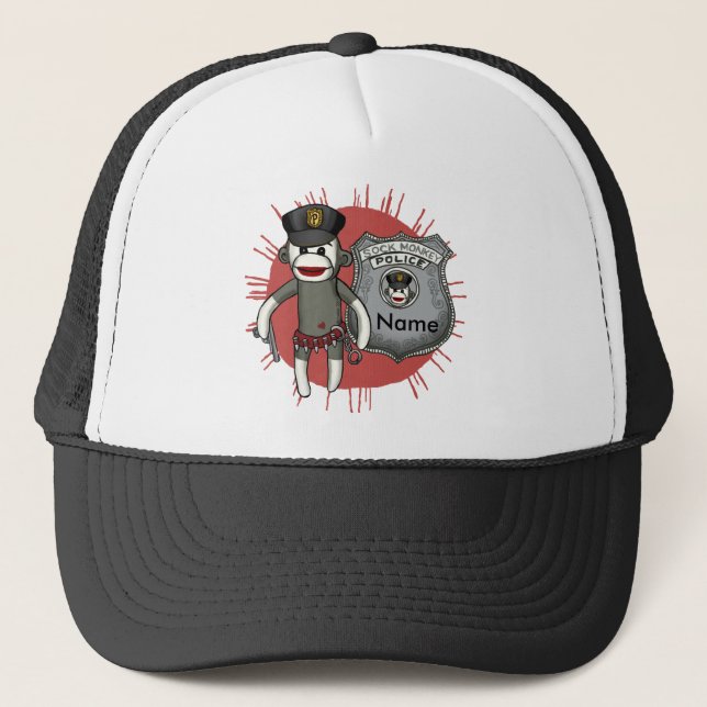 Gorra De Camionero Policía de monos de media llave (Anverso)