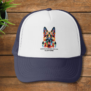 Gorra De Camionero Polígono personalizado de papá de pastor alemán