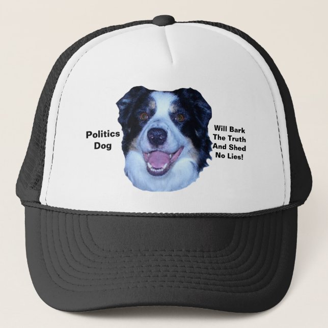 Gorra De Camionero Política El Collie De La Frontera De La Política B (Anverso)