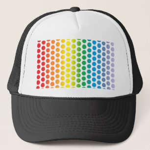 Gorra De Camionero Polka arco iris con puntos blancos