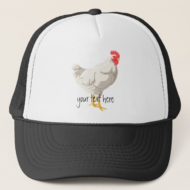Gorra De Camionero Pollo blanco (Anverso)