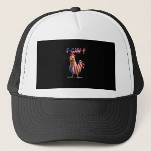 Gorra De Camionero Pollo divertido F-Caw-F bandera de EE. UU. F-Caw-F