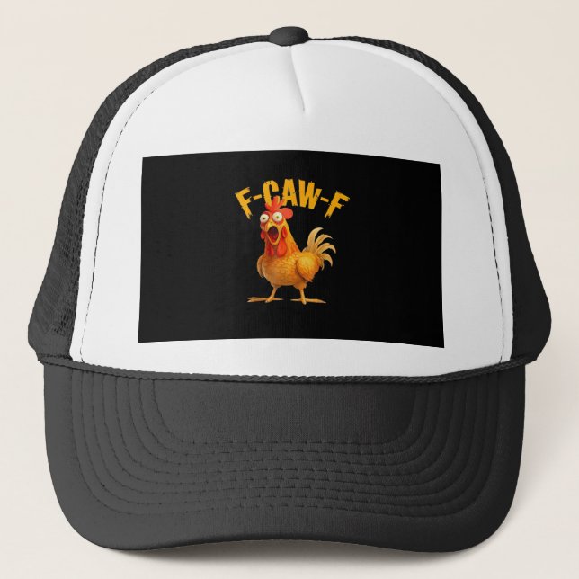 Gorra De Camionero Pollo F-Caw-F Clásico Estilo Retro (Anverso)