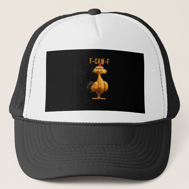 Gorra De Camionero Pollo F-Caw-F Clásico Estilo Retro (Anverso)