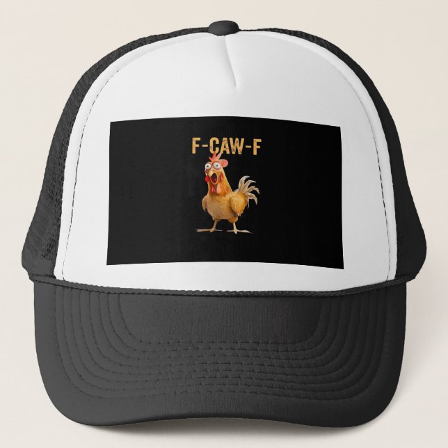 Gorra De Camionero Pollo F-Caw-F Divertido de Moda (Anverso)