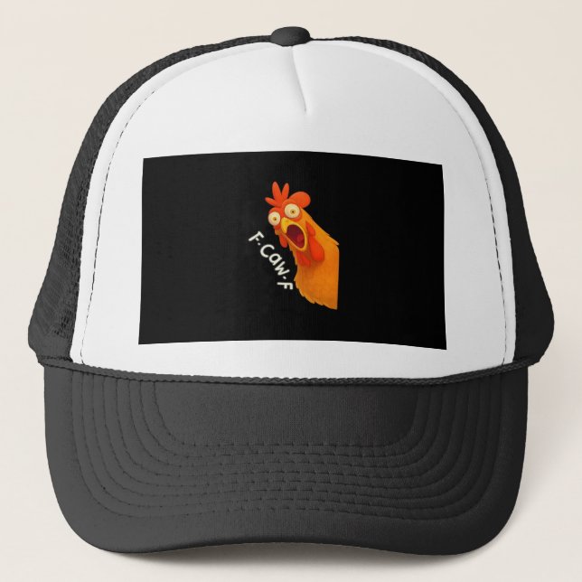 Gorra De Camionero Pollo F-Caw-F Retro Clásico (Anverso)