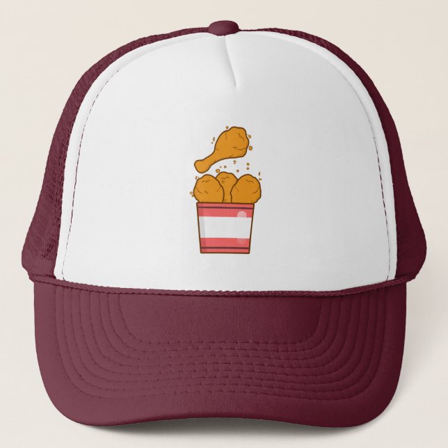 Gorra De Camionero Pollo Frito Con Cubo (Anverso)