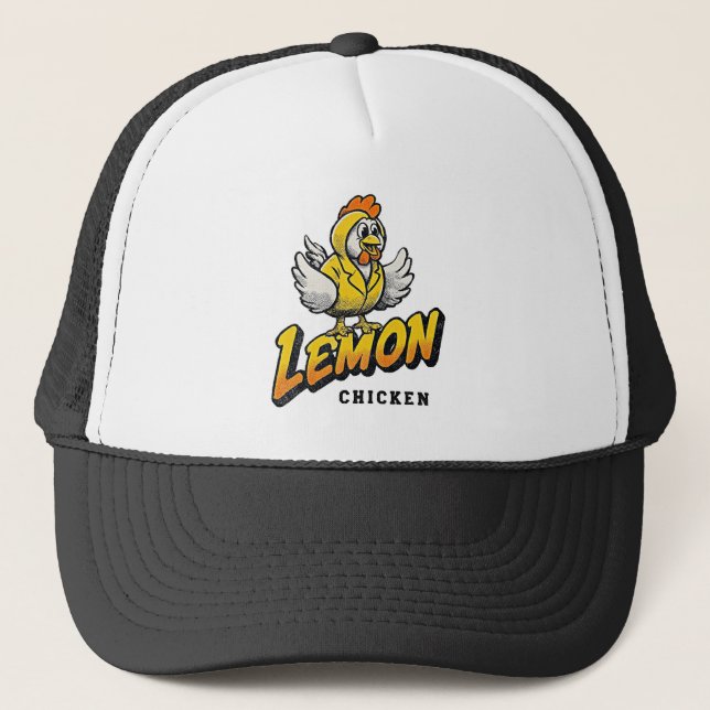 Gorra De Camionero Pollo limón - Diseño de comida divertida (Anverso)