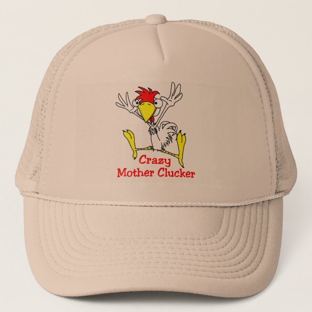 Gorra De Camionero Pollo loco de Clucker de la madre (Anverso)