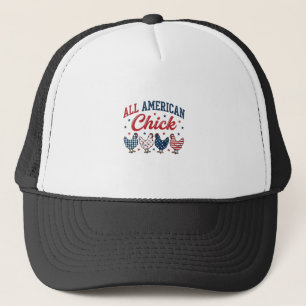 Gorra De Camionero Pollo Patriótico Americana Camiseta Diseño_