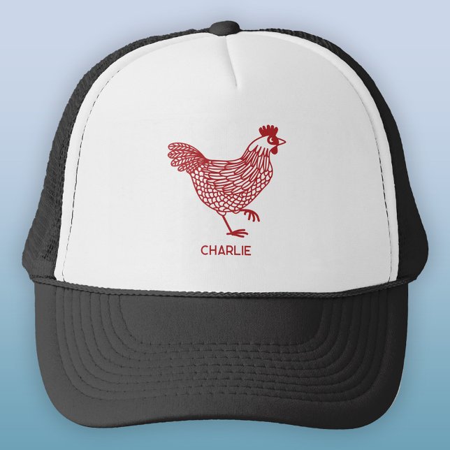 Gorra De Camionero Pollo personalizado (Personalized chicken hen poultry hat)