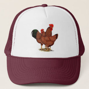 Gorra De Camionero Pollos del rojo de la producción