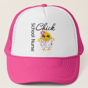 Gorra De Camionero Polluelo v2 de la enfermera de la escuela