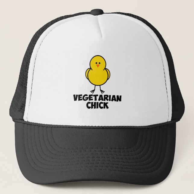 Gorra De Camionero Polluelo vegetariano (Anverso)