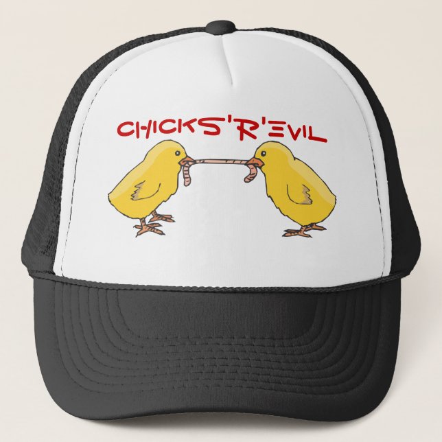 Gorra De Camionero polluelos, CHICKS'R'EVIL (Anverso)