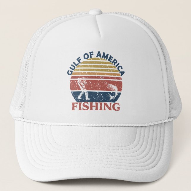 Gorra De Camionero Polo de pesca del Golfo de América Patriótico amer (Anverso)
