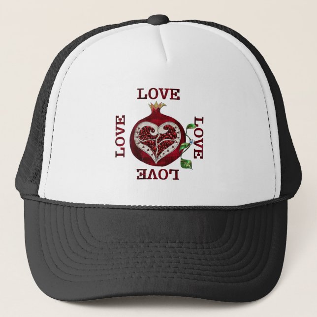 Gorra De Camionero Pomegranate Heart LOVE Valentine (Anverso)