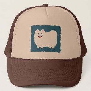 Gorra De Camionero Pomerania Blanca Adorable