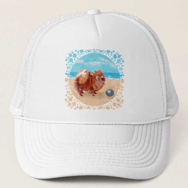 Gorra De Camionero Pomerania en la costa (Anverso)