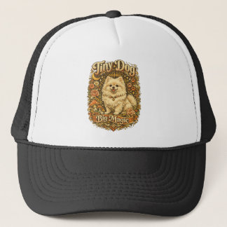 Gorra De Camionero Pomerania Pequeño Perro Gran Magia