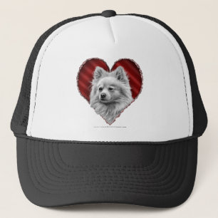 Gorra De Camionero Pomeranian con el corazón