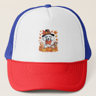 Gorra De Camionero Poodle Acción de Gracias Bebidas Café Cae Sale De