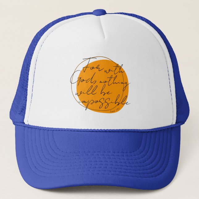 Gorra De Camionero Por Dios Azul (Anverso)