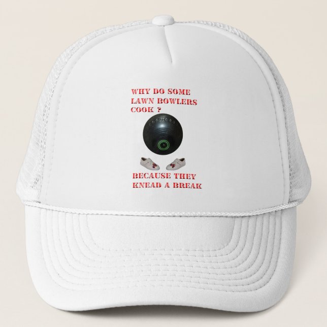 Gorra De Camionero ¿Por qué los bowling en césped cocinan, divertido? (Anverso)