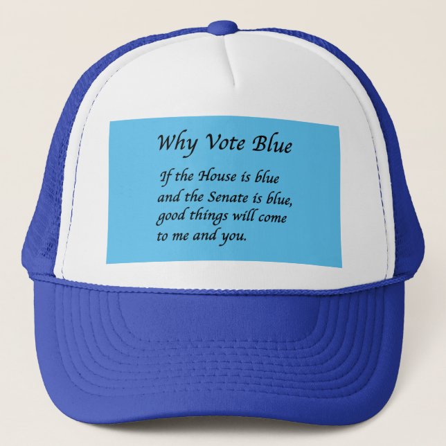 Gorra De Camionero Por qué votar azul en 2026 (Anverso)