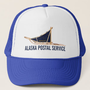 Gorra De Camionero Portador postal del trineo del perro de Alaska