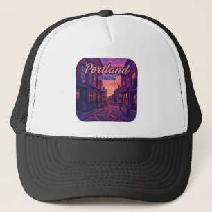 Gorra De Camionero Portland Maine Old Port Cobblestone Vintage